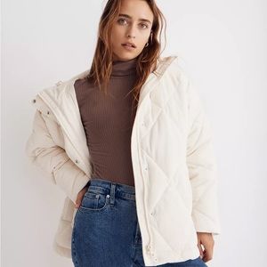NWT Madewell Corduroy Holland Quilted Puffer Parka